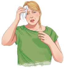 Illustration of a person experiencing physical symptoms