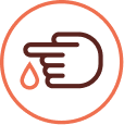 Illustration icon representing finger-prick testing