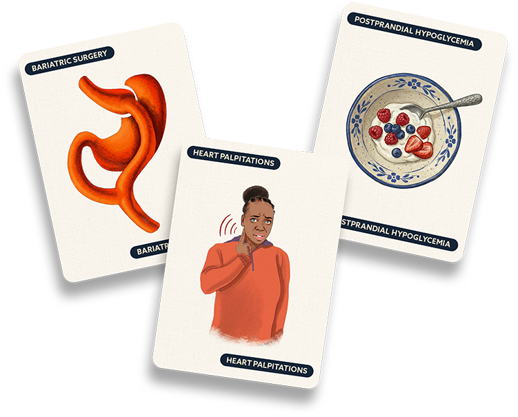 Illustration of bariatric surgery showing clues