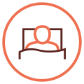 Icon of a person resting in bed