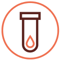 Illustration icon representing blood sample testing